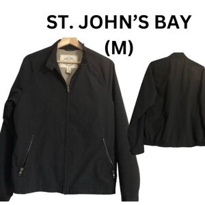 St. John's Bay Men's Parka Jacket - Medium - Black - Water-Repellent - Like New